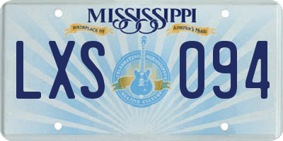 MS license plate LXS094