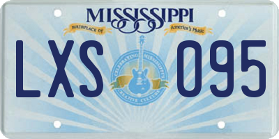 MS license plate LXS095