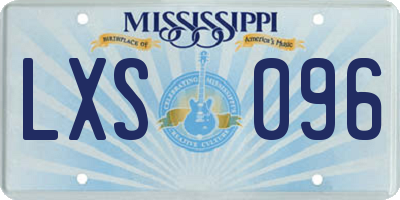 MS license plate LXS096