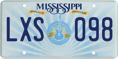 MS license plate LXS098