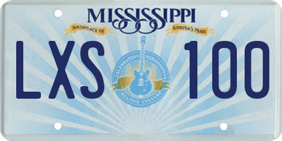 MS license plate LXS100