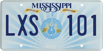 MS license plate LXS101