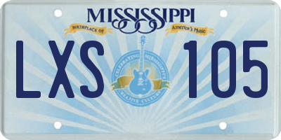 MS license plate LXS105