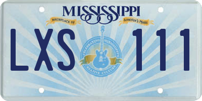 MS license plate LXS111