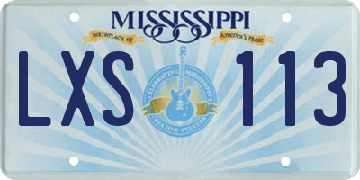 MS license plate LXS113