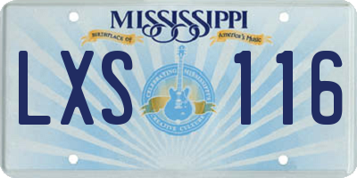 MS license plate LXS116