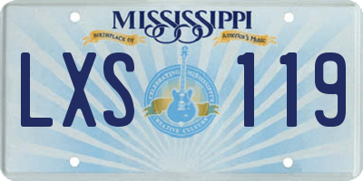 MS license plate LXS119