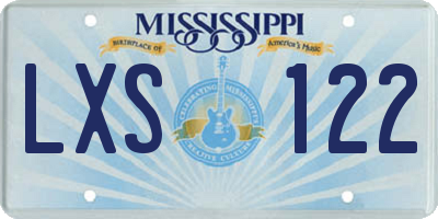 MS license plate LXS122