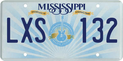 MS license plate LXS132