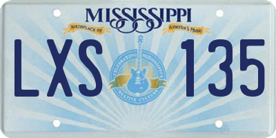 MS license plate LXS135