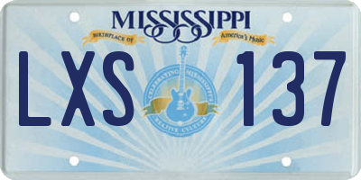 MS license plate LXS137