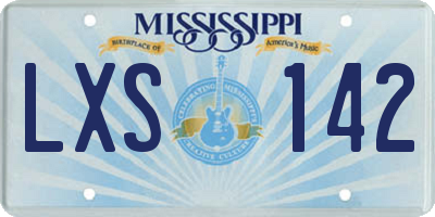 MS license plate LXS142