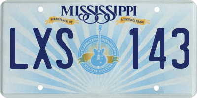 MS license plate LXS143