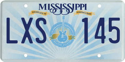 MS license plate LXS145