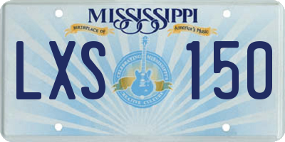 MS license plate LXS150