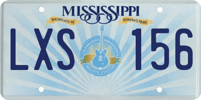 MS license plate LXS156