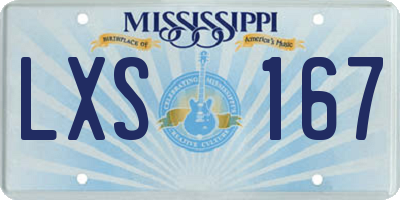 MS license plate LXS167