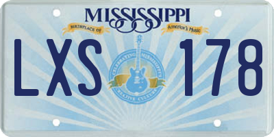 MS license plate LXS178