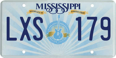 MS license plate LXS179