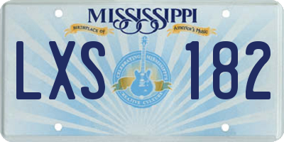 MS license plate LXS182