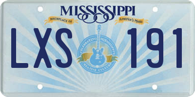 MS license plate LXS191