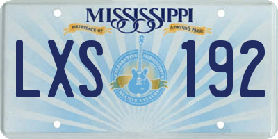 MS license plate LXS192