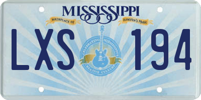 MS license plate LXS194