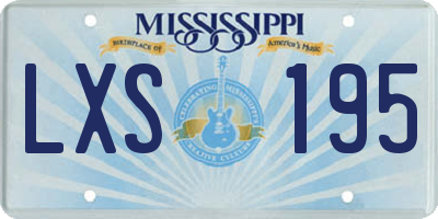 MS license plate LXS195