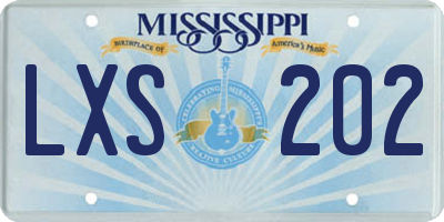 MS license plate LXS202