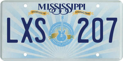 MS license plate LXS207