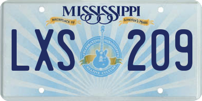 MS license plate LXS209