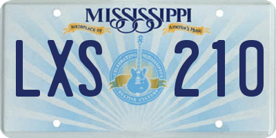 MS license plate LXS210