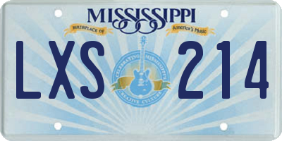 MS license plate LXS214