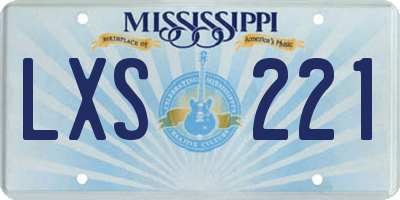 MS license plate LXS221