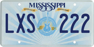 MS license plate LXS222