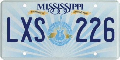 MS license plate LXS226