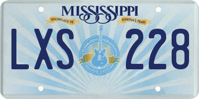 MS license plate LXS228