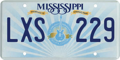 MS license plate LXS229