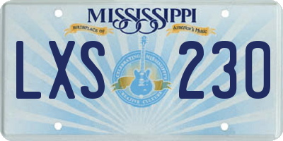 MS license plate LXS230