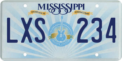 MS license plate LXS234