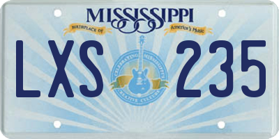 MS license plate LXS235