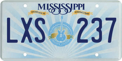 MS license plate LXS237