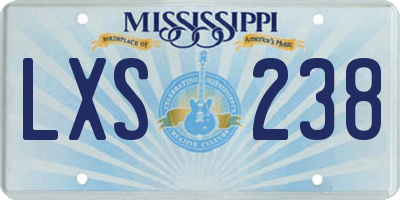 MS license plate LXS238
