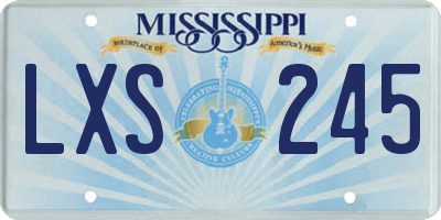 MS license plate LXS245