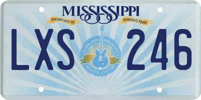 MS license plate LXS246