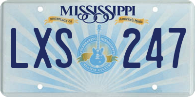 MS license plate LXS247