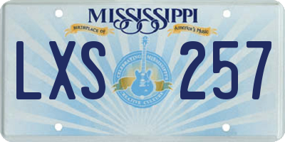 MS license plate LXS257