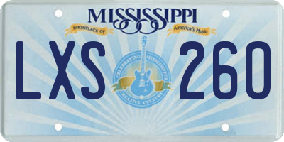 MS license plate LXS260
