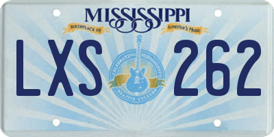 MS license plate LXS262