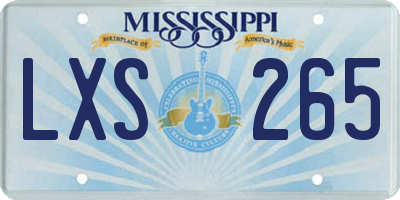 MS license plate LXS265